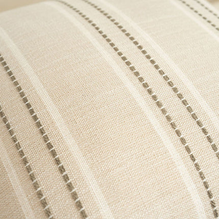 Textured Vertical Striped Pillowcases - Scandinavian Home Decor Accents (Green Stripes Pair - 45x45cm)