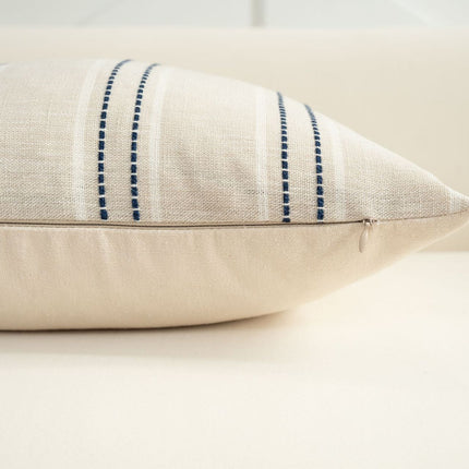 Textured Vertical Striped Pillowcases - Scandinavian Home Decor Accents (Blue Stripes Pair - 45x45cm)