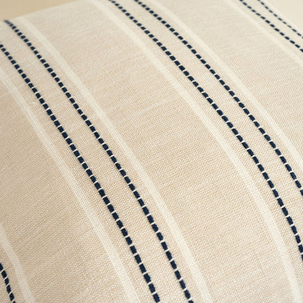 Textured Vertical Striped Pillowcases - Scandinavian Home Decor Accents (Blue Stripes Pair - 45x45cm)