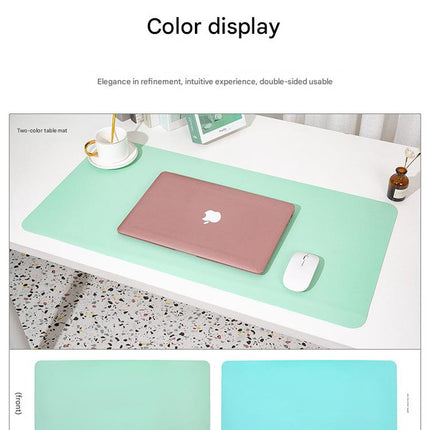 2 PCS Green Extra-Large Leather Table Mat for Study & Work - Pad for Students & Office Use (60x30cm)