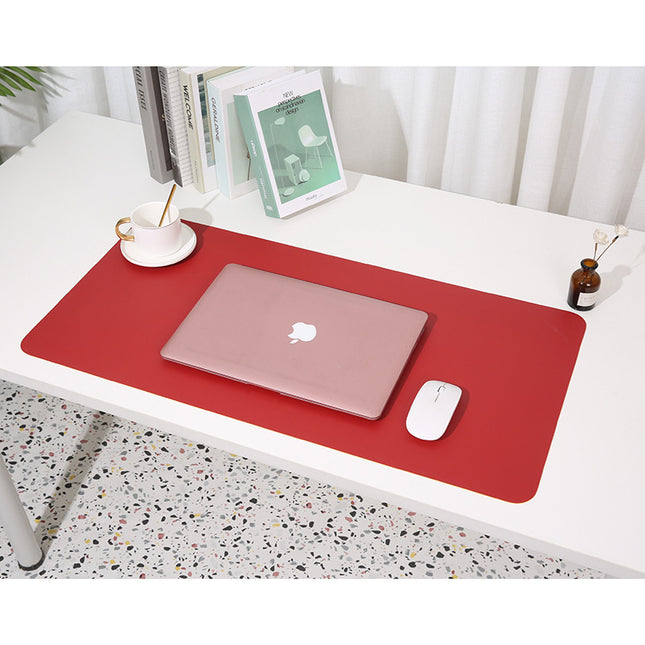 2 PCS Wine red/yellow Extra-Large Leather Table Mat for Study & Work