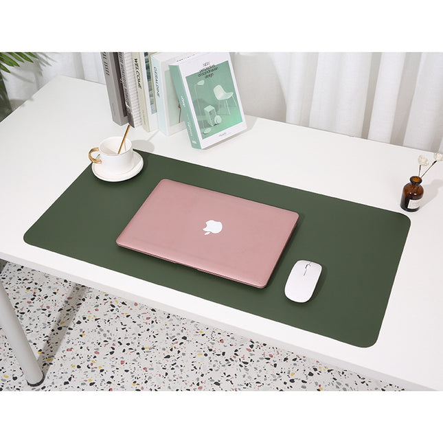 2 PCS Dark green/gray Extra-Large Leather Table Mat for Study & Work