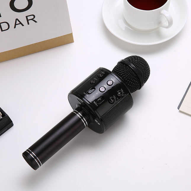 Black Bluetooth 5.0 Karaoke Microphone for Family Entertainment V888-ELOSUNG26561