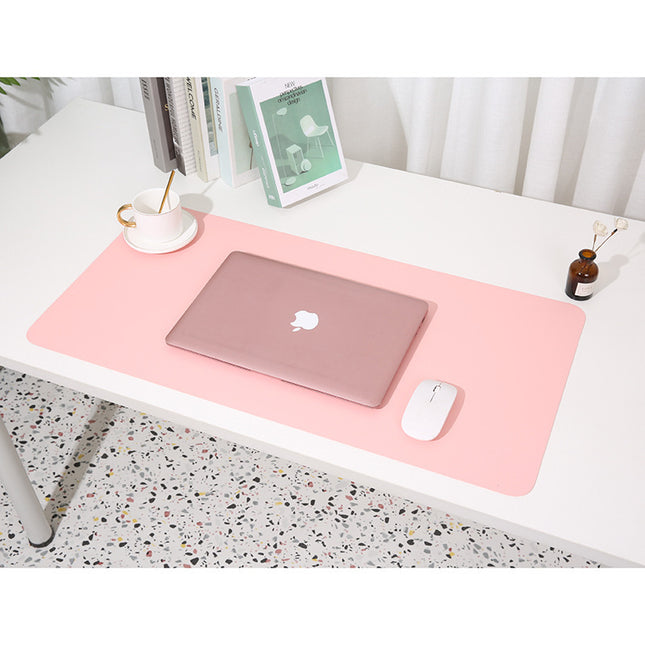 Smoky pink/light blue Extra-Large Leather Table Mat for Study & Work