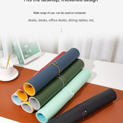 Green Extra-Large Leather Table Mat for Study & Work - Pad for Students & Office Use (100x50cm)