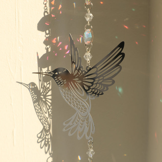 (Style A)2 PCS Hummingbird Metal Suncatcher with Crystal Accents – product detail