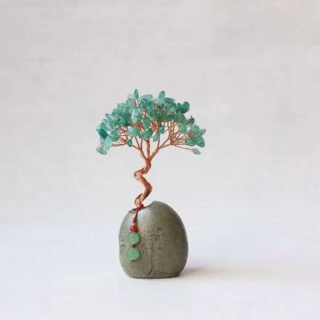 Green Vintage Crystal Money Tree Figurine for Home Decoration V888-ELOSUNG26597