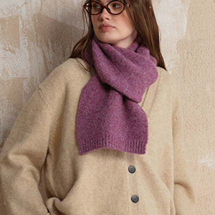 Purple Soft Wool Blend Knitted Scarf Women Men Winter Pure Color Neck Wrap (157x22cm)