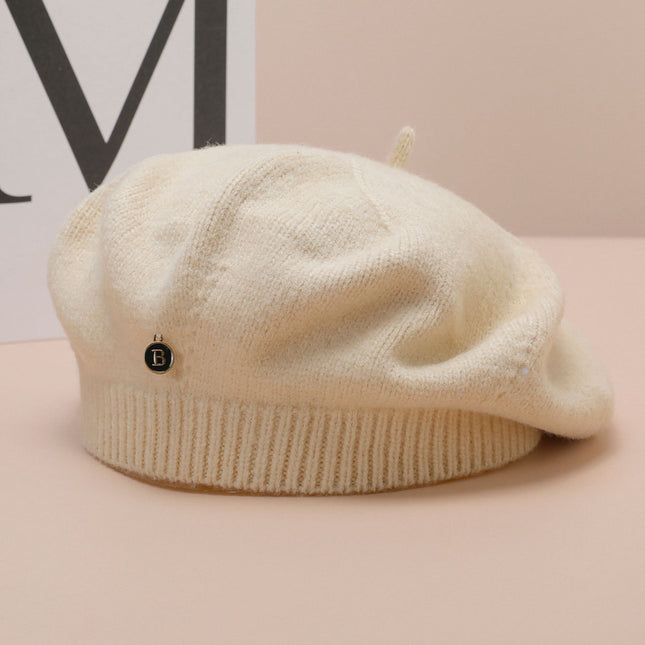 White Vintage Inspired Knitted Beret