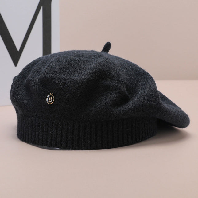 Black Vintage Inspired Knitted Beret