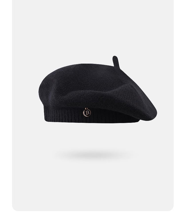 Black Vintage Inspired Knitted Beret – product detail
