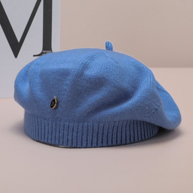 Blue Vintage Inspired Knitted Beret