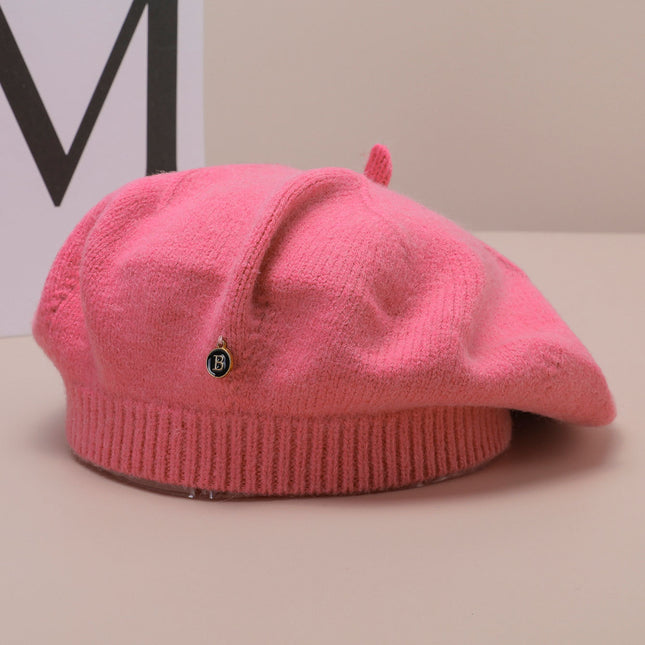 Pink Vintage Inspired Knitted Beret