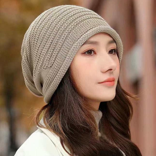 Khaki Warm & Stylish Women's Knitted Beanie Hats (3-Pack)
