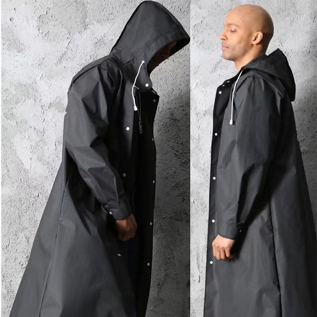 Stylish Black Trench Raincoat – product detail