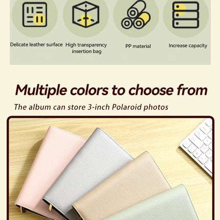 Pink PU Leather Zippered Photo Album - Holds 240 3 Prints"
