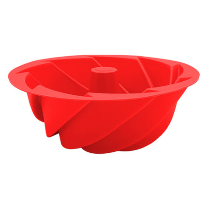 Red Non-Stick Silicone Cyclone Cake Pan Set (10 Molds) - Perfect for Desserts