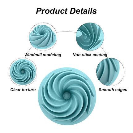 Red Non-Stick Silicone Cyclone Cake Pan Set (10 Molds) - Perfect for Desserts