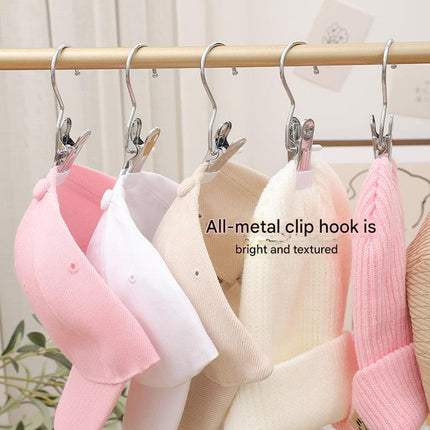 Light green Stainless Steel Hanging Clips (35 PCS) - Strong Grip for Pants, Hats, Socks, Laundry
