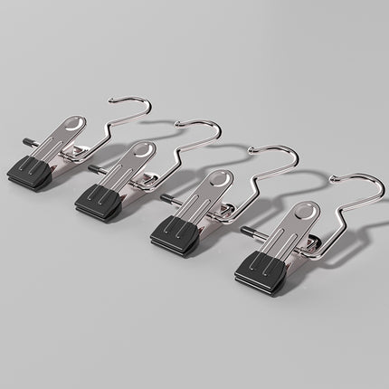 Black Stainless Steel Hanging Clips (35 PCS) - Strong Grip for Pants, Hats, Socks, Laundry