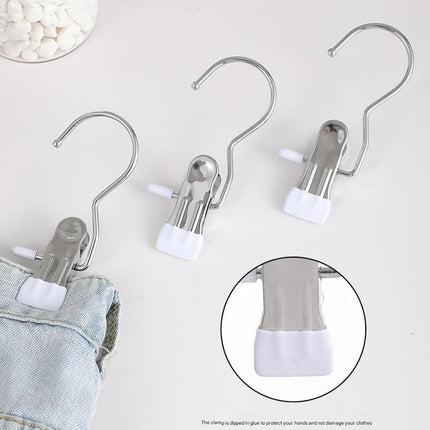 Blue Stainless Steel Hanging Clips (35 PCS) - Strong Grip for Pants, Hats, Socks, Laundry