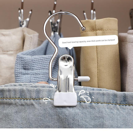 Blue Stainless Steel Hanging Clips (35 PCS) - Strong Grip for Pants, Hats, Socks, Laundry