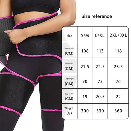 Black Women's 3-in-1 Body Shaper: Waist Cincher, Thigh Slimmer, Glute Lifter - Workout Gear (Size : S/M)