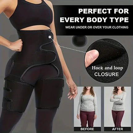 Yellow Women's 3-in-1 Body Shaper: Waist Cincher, Thigh Slimmer, Glute Lifter - Workout Gear (Size : L/XL)