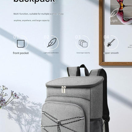 Black Large Insulated Cooler Backpack - Leakproof, Lightweight for Picnic, Beach, Camping
