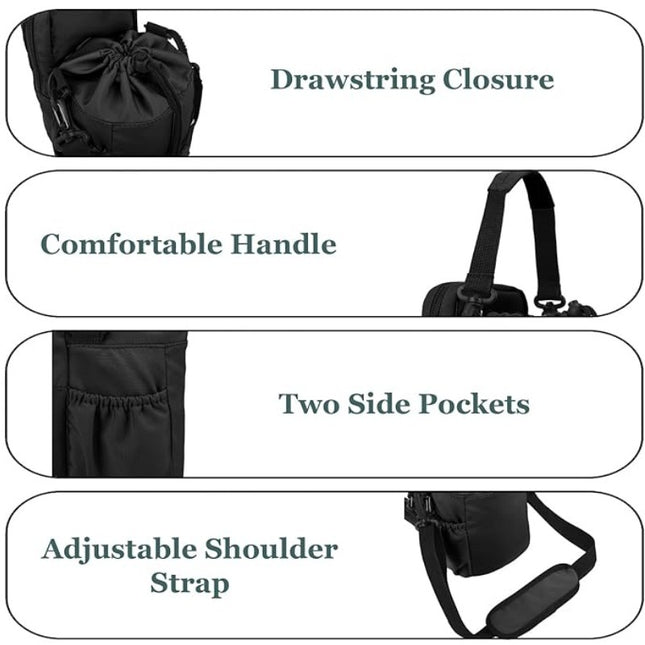 Purple Portable Crossbody Water Bottle Holder with Multiple Pockets – product detail