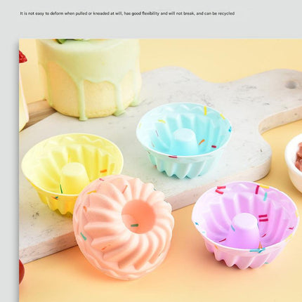 Style 8 Silicone Mini Cake Molds (30 Pack) -  For Cupcakes, Desserts (7x7x2.5cm)