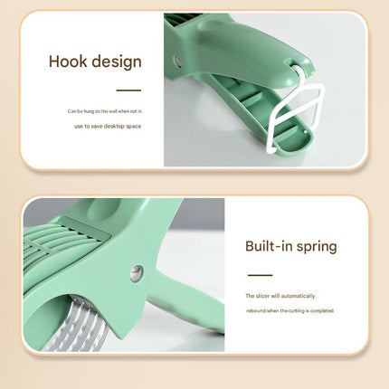 2 pcs Green 5-Blade Fruit & Vegetable Slicer for Crinkle Cuts - Kitchen Gadget
