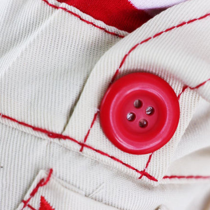 Red Cute Sailor Dog Outfit - Striped Shirt & Anchor Overalls for Small Dogs (Size : S )