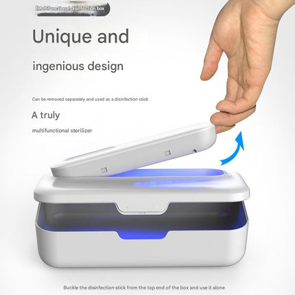 White 2-in-1 UV Sterilizer Box & Detachable Wand - For Phone, Jewelry, Masks