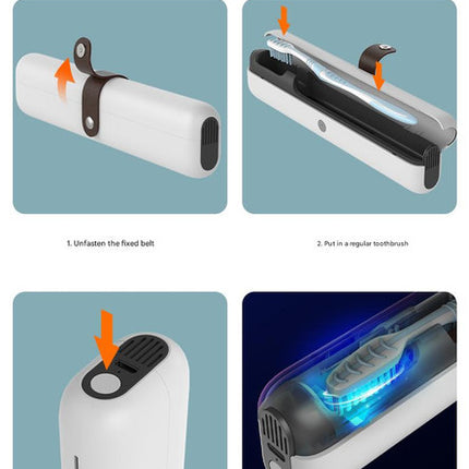 Travel UVC Toothbrush Sanitizer Box - Magnetic Closure, Rechargeable
