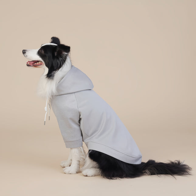 Grey Classic Dog Sweatshirt with Hood & Drawstrings – product detail