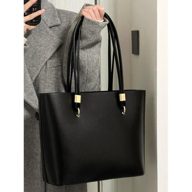 Classic Black PU Leather Tote Bag – product detail