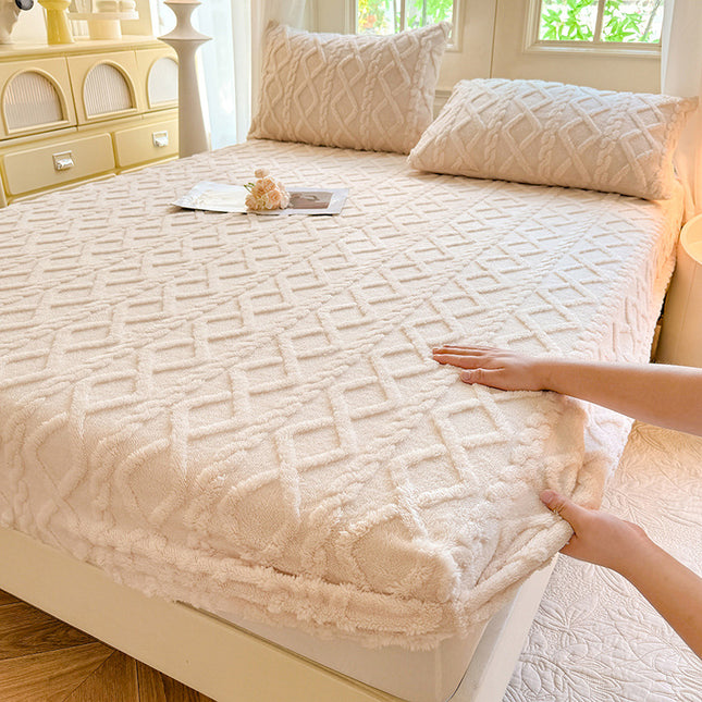 Beige Ultra Soft Plush Fitted Sheet