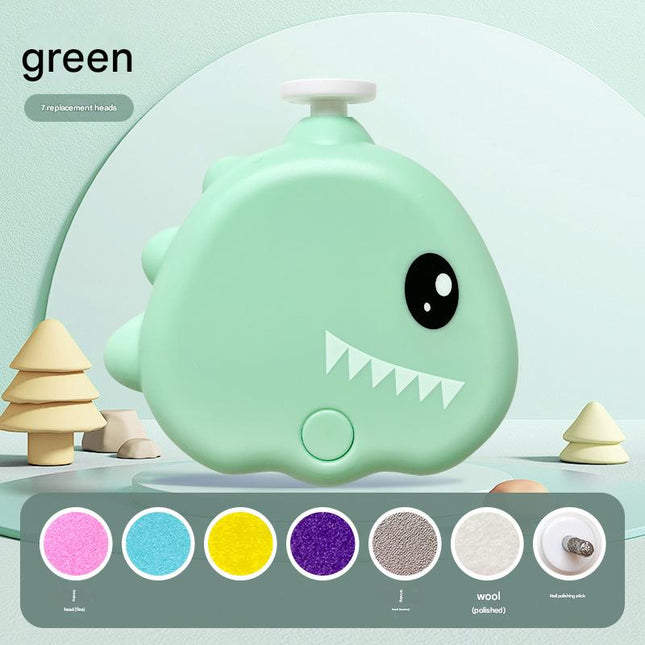 Green Cute Dinosaur Electric Pet Nail Grinder