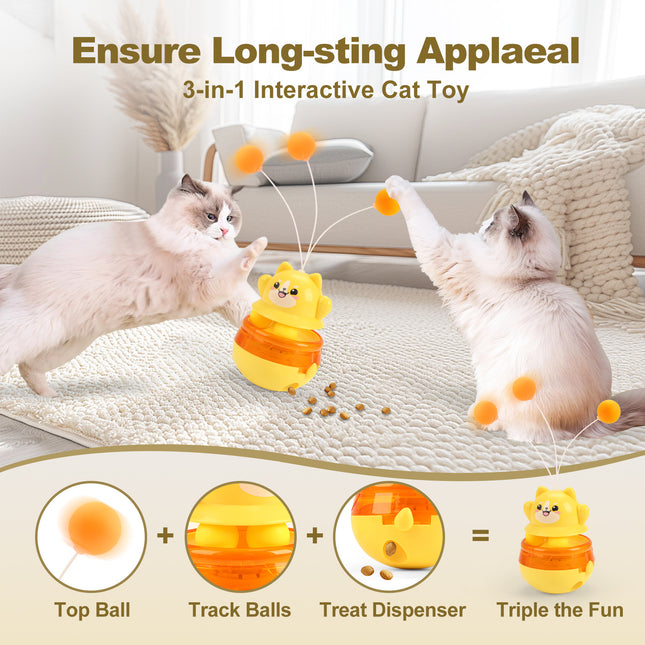 Yellow 3-in-1 Interactive Cat Toy – product detail