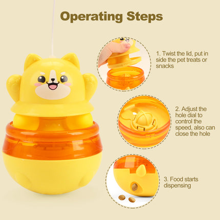 Pink 3-in-1 Interactive Cat Toy - Tumbler, Treat Dispenser, Track & Teaser Ball