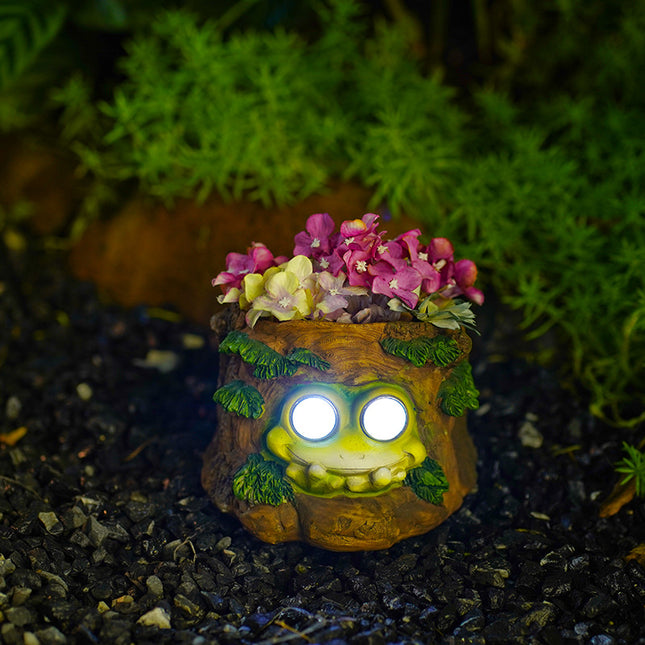 Frog Solar Light Planter