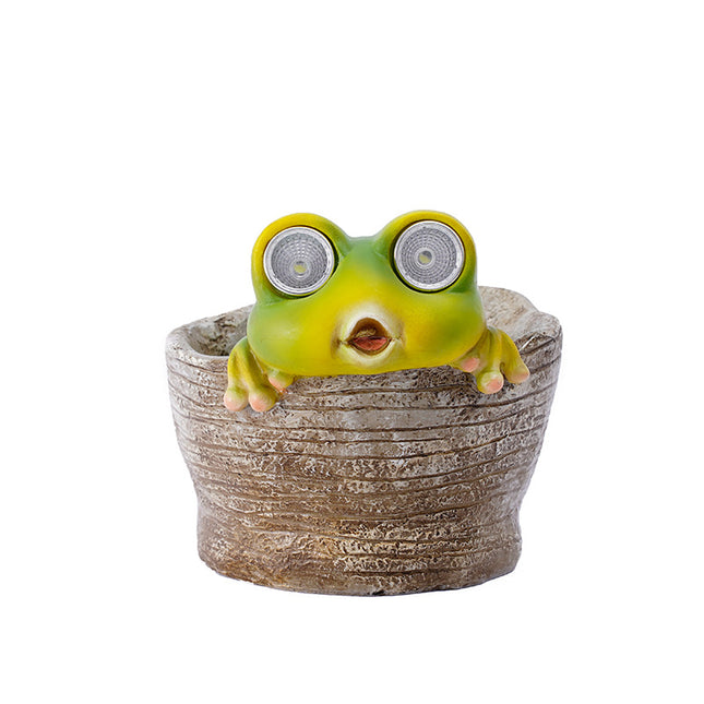 Frog Solar Light Planter