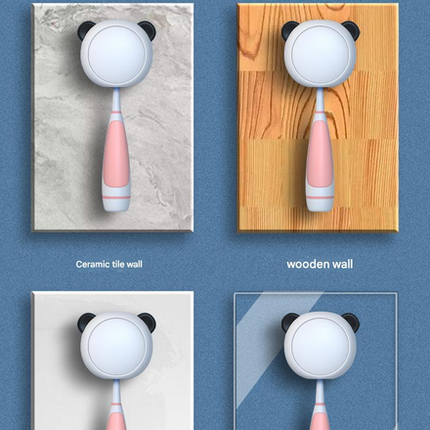 Cute UV Toothbrush Sanitizer Holder - Wall Mounted, Portable for Travel (Black ears bear)