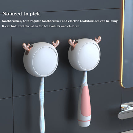 Cute UV Toothbrush Sanitizer Holder - Wall Mounted, Portable for Travel (Deer)