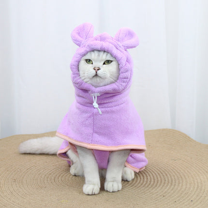 Purple Hooded Dog Bathrobe - Super Absorbent, Adjustable Fit, Cozy Pet Towel (Size : XL)