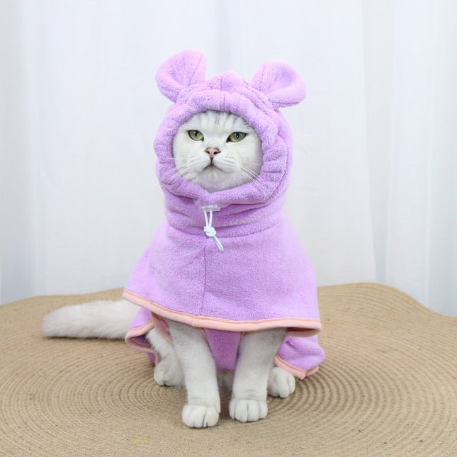 Purple Hooded Dog Bathrobe – product detail