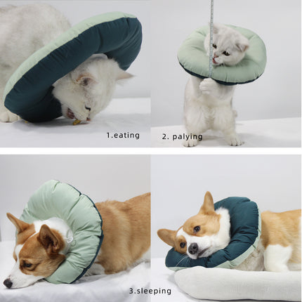 Yellow Adjustable Soft Elizabethan Collar for Pets - Comfortable Recovery Aid - M