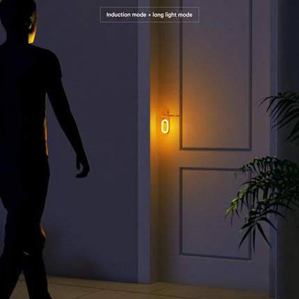 Wooden Motion Sensor LED Night Light - Doorknob Hanger & Writable Message Board