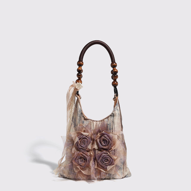 Vintage Rose Floral Shoulder Bag